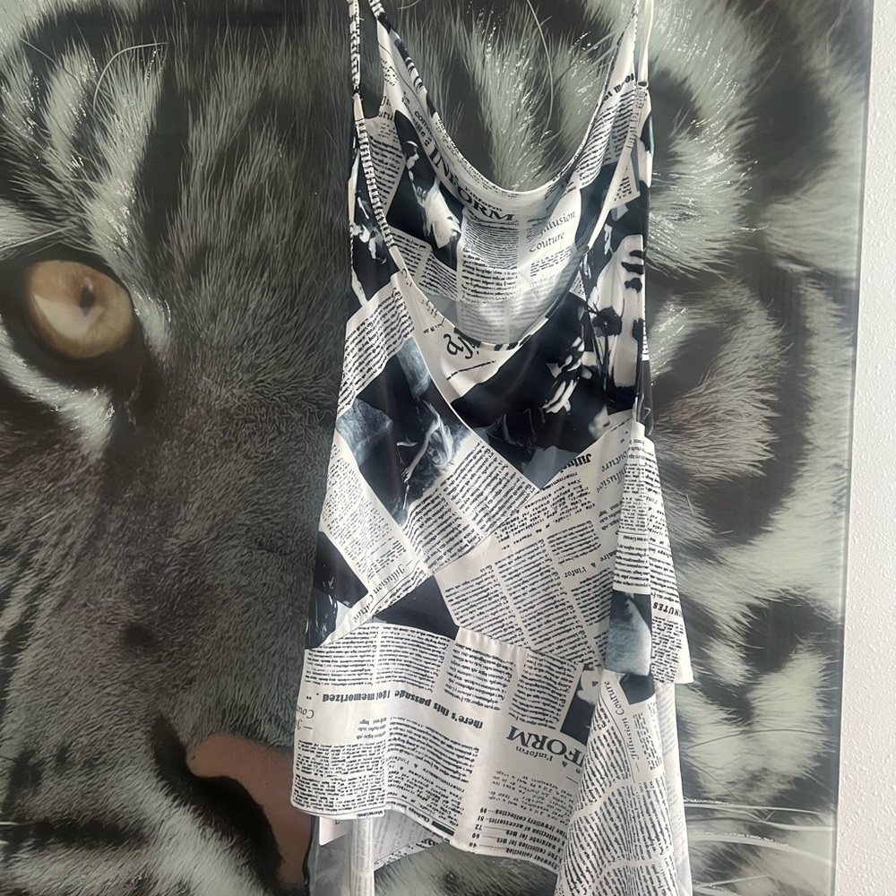 Icon Newspaper Print Dress